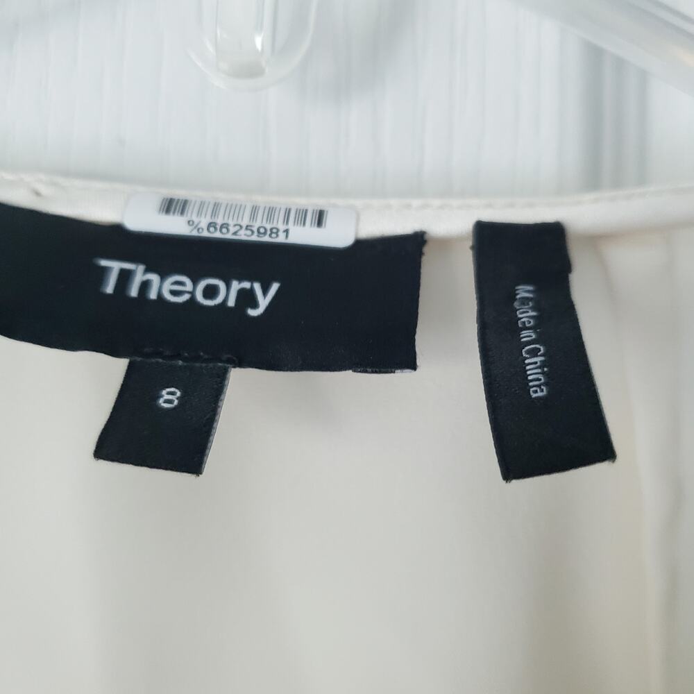 Theory Twist Front Blouse Shirt Size 8 – Elegant Minimalist Top - Picture 3 of 12